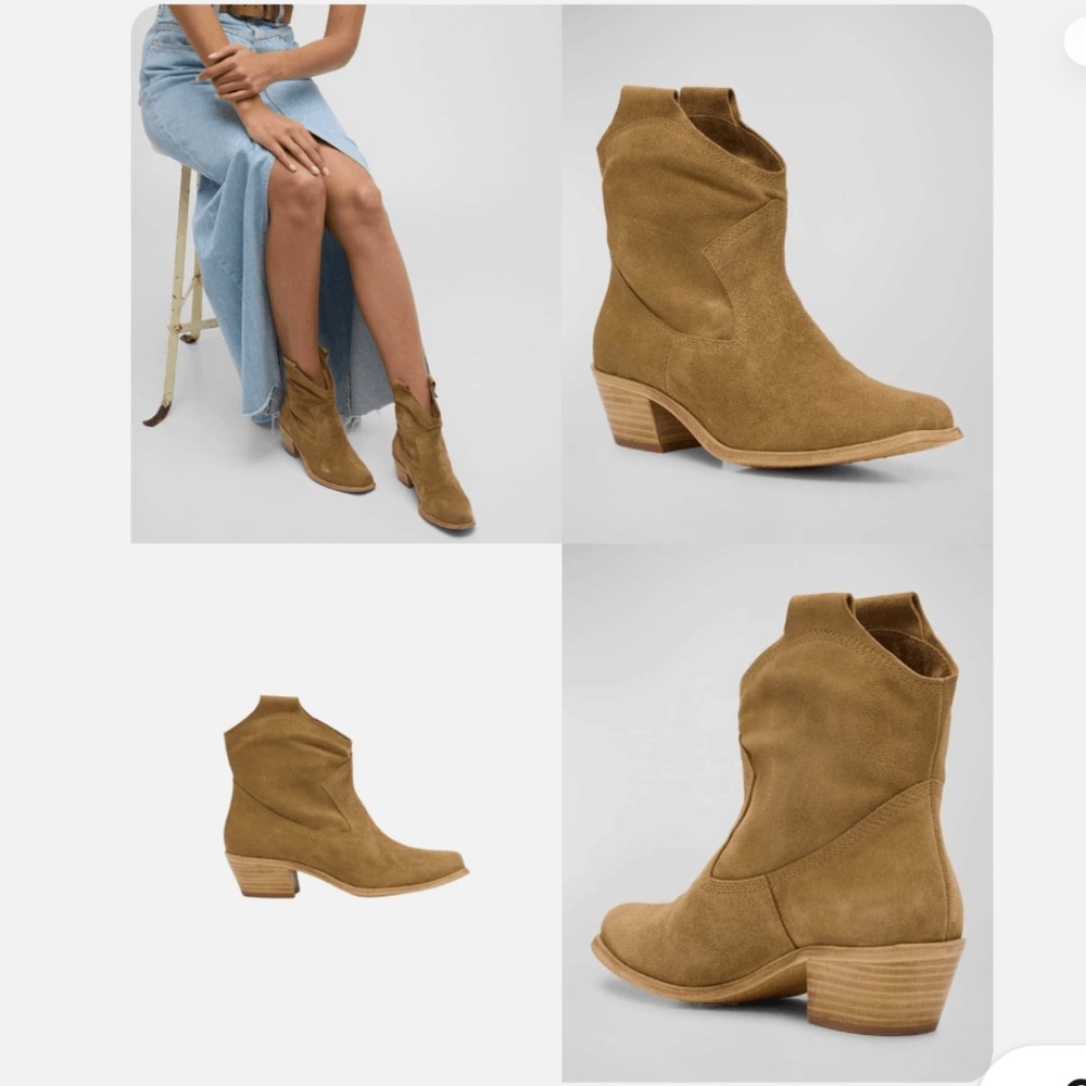 Pedro Garcia Midi Suede Bristol Boots in Camel